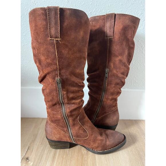 Born Boots Women's 7.5 M Rust Brown Suede Leather Knee High Tall Slouch Riding - Picture 4 of 10